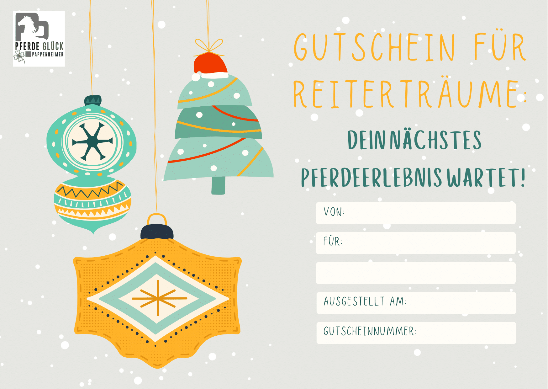 Weihnachtsgutschein Rückseite