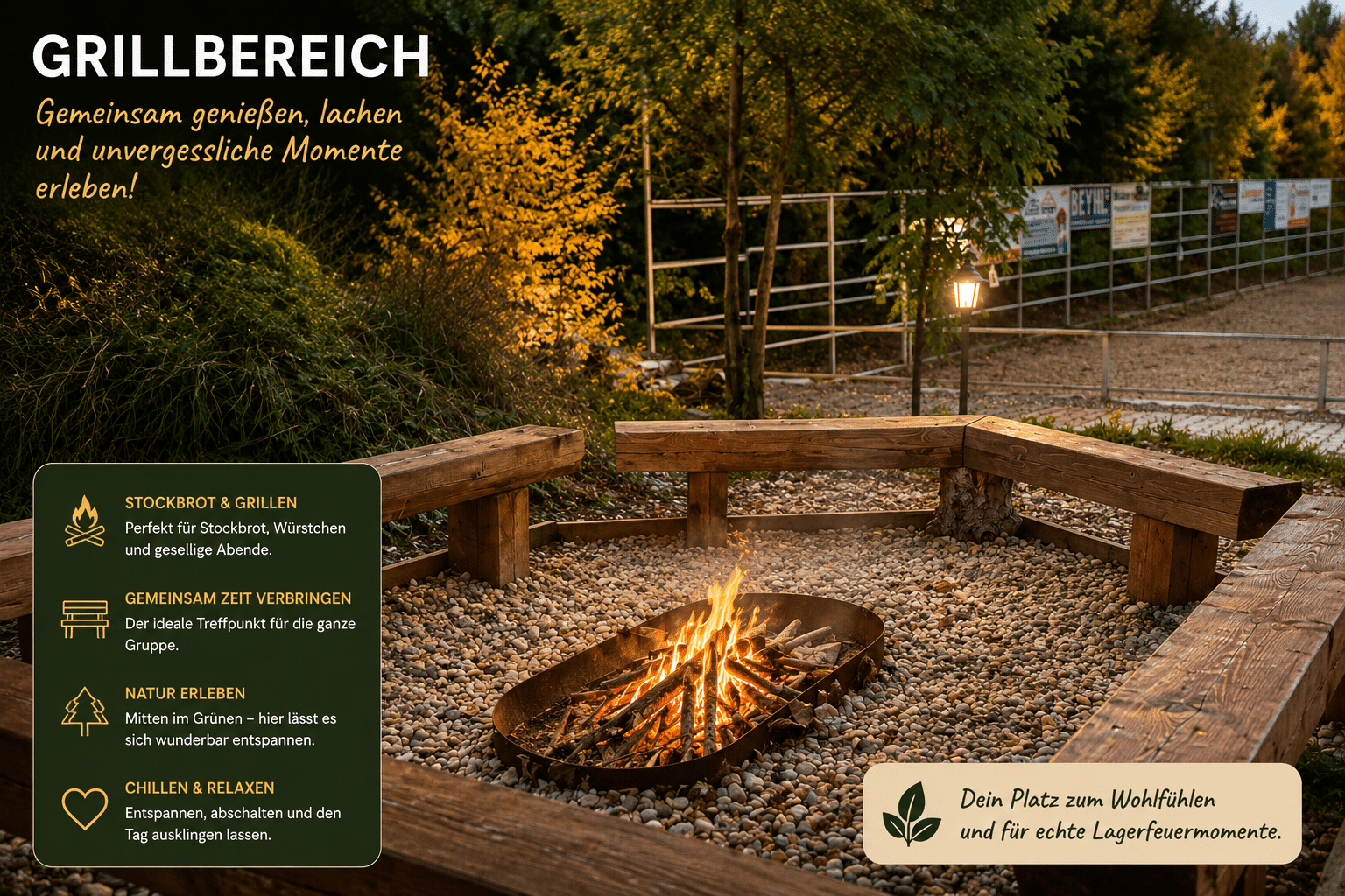 Lagerfeuerplatz im Camp