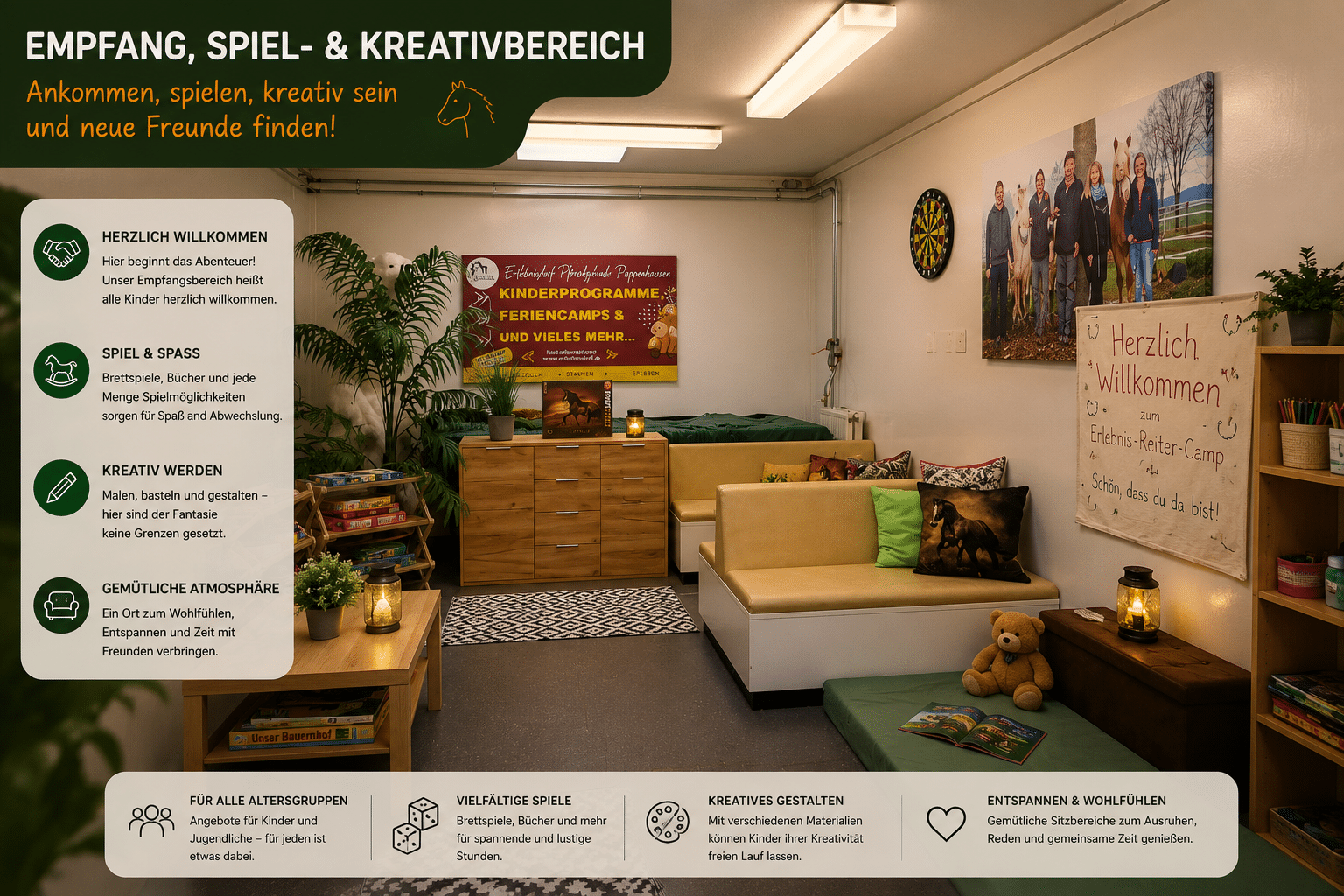 Empfang Spiel und Kreativbereich